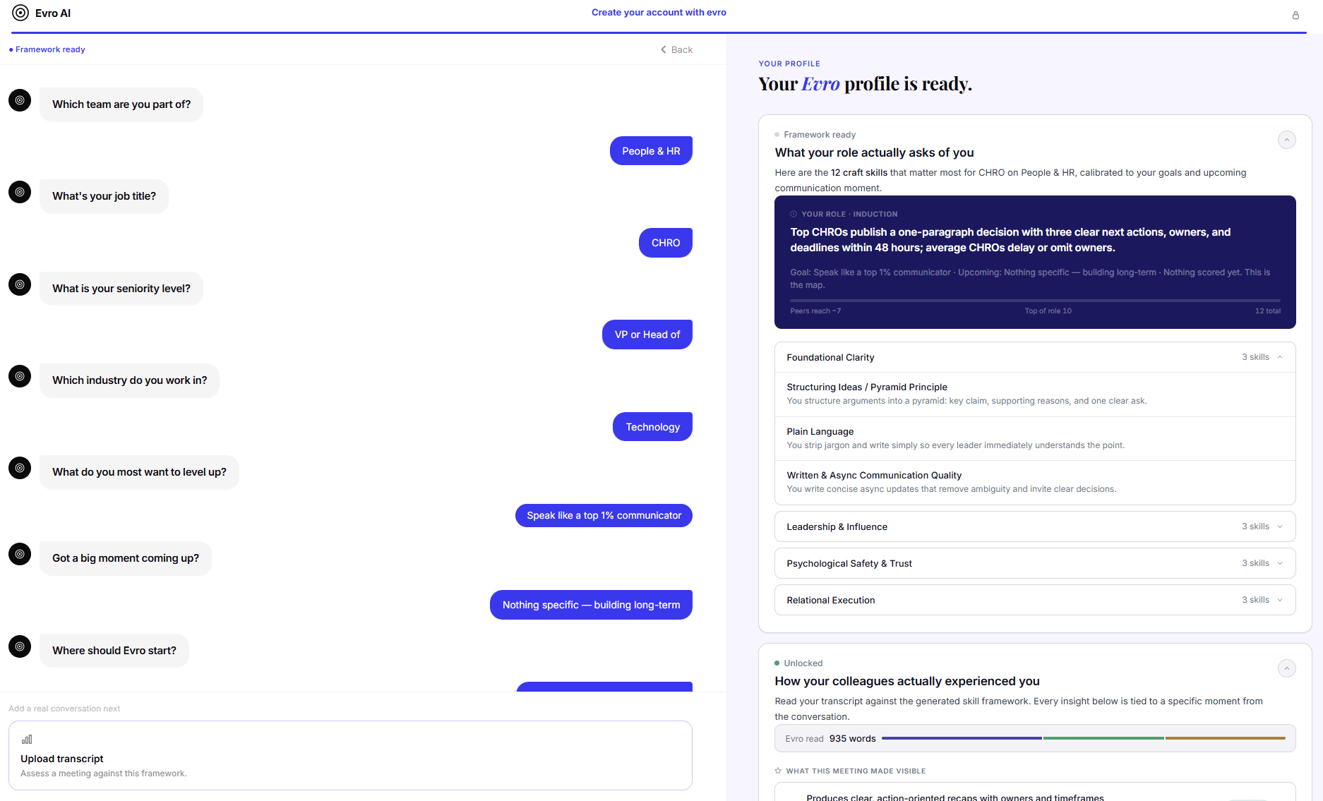 Sample dashboard view