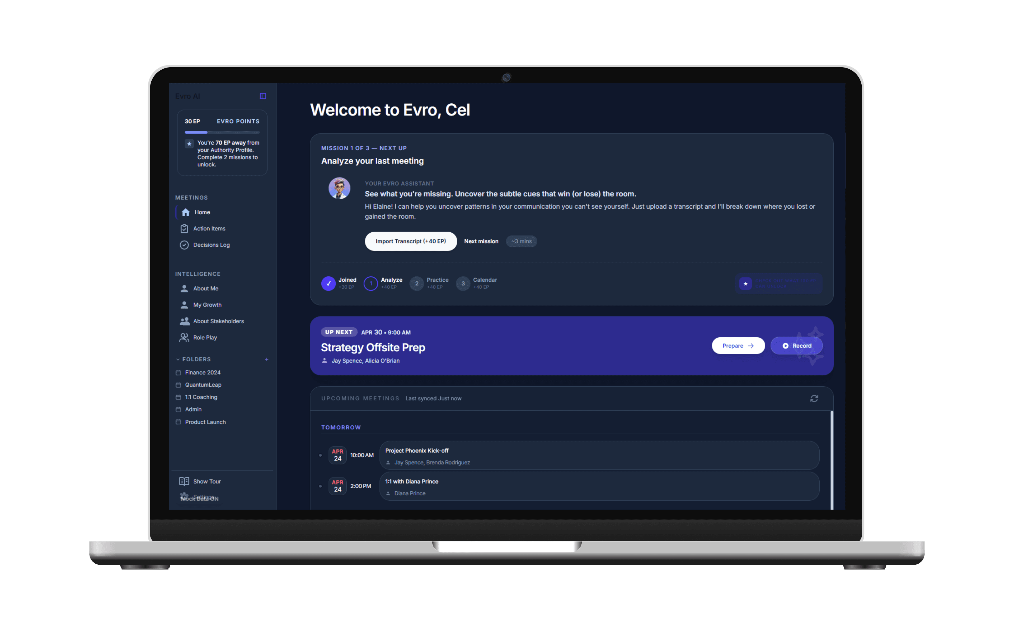 Evro Dashboard Preview